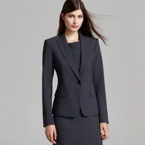 Theory Women’s Gabe B 2 Urban Virgin Wool Stretch Blazer in Charcoal Gray, 6